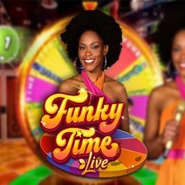 Funky Time online game logo by Evolution on vegasinocasinoo.gr