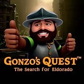 Gonzo's Quest slot logo by NetEnt at Vegasino Casino