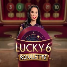 Official Live Casino logo: Lucky 6 Roulette by Pragmatic Play at Vegasino Casino